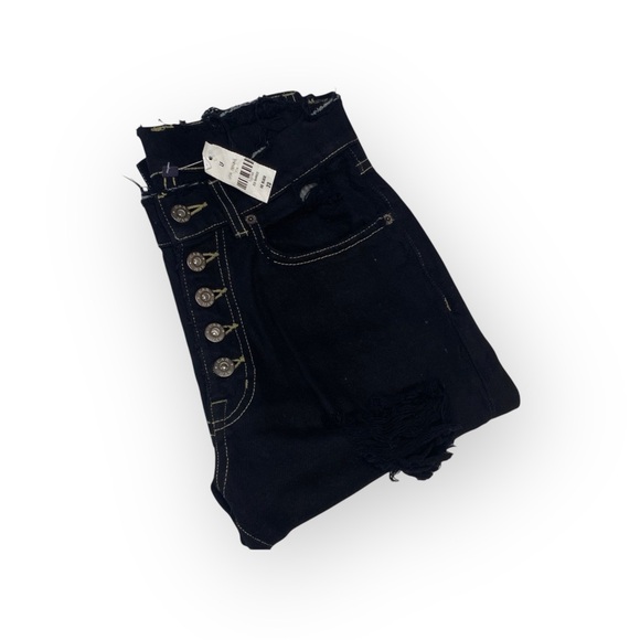 new LF Carmar Boyfriend Rip Shredded Knee Jeans Overdye Black Size 23 25 - Picture 7 of 16